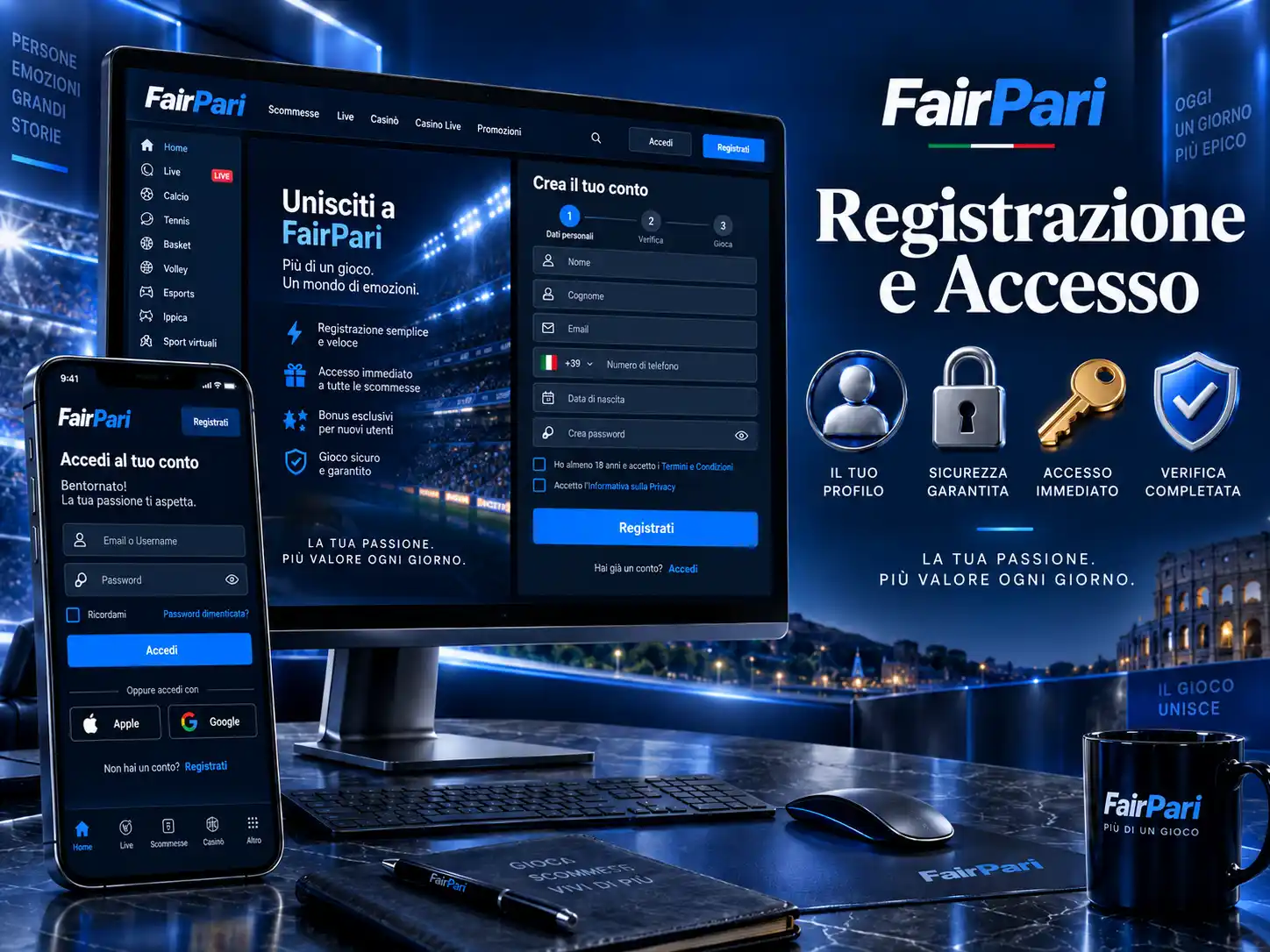 Registrazione, Login E Stato Dell’Account FairPari